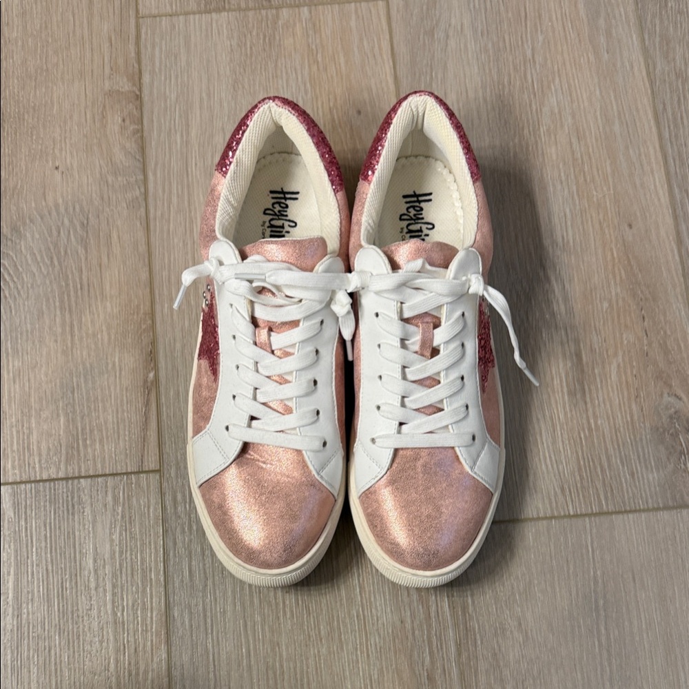 Glamorous Pink and White Women's Sneakers
